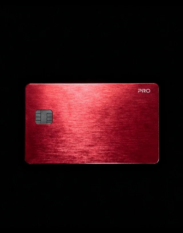 Borderless Banking PRO metal card, Red finish