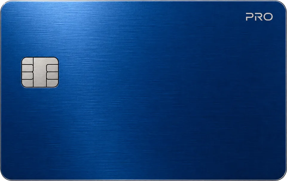 PRO metal card, Blue, product visualisation