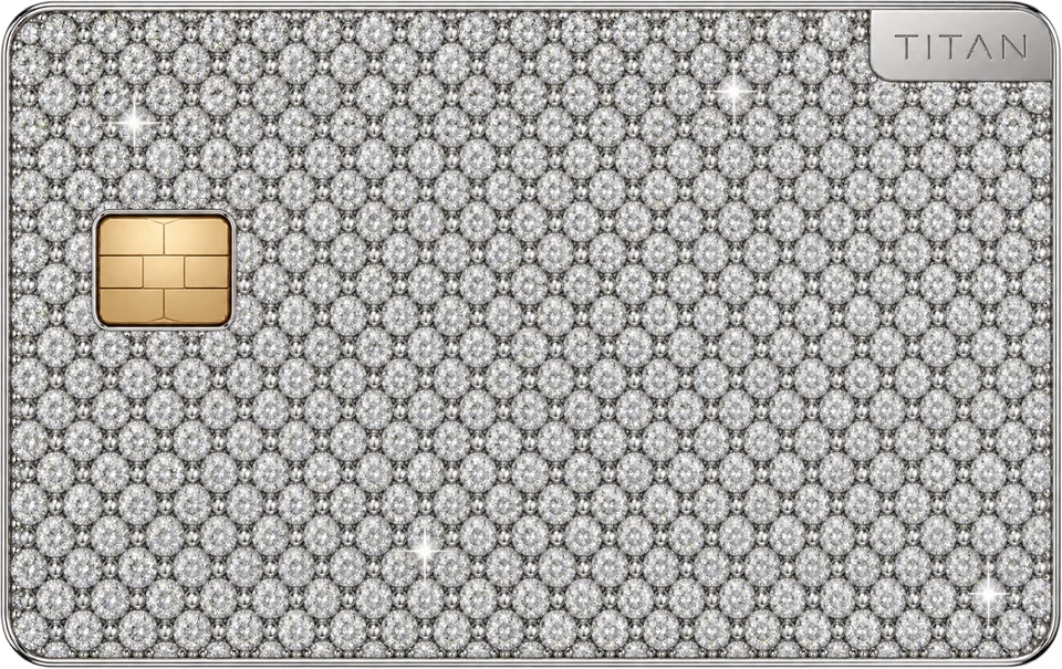 TITAN metal card, Diamond pavé, product visualisation