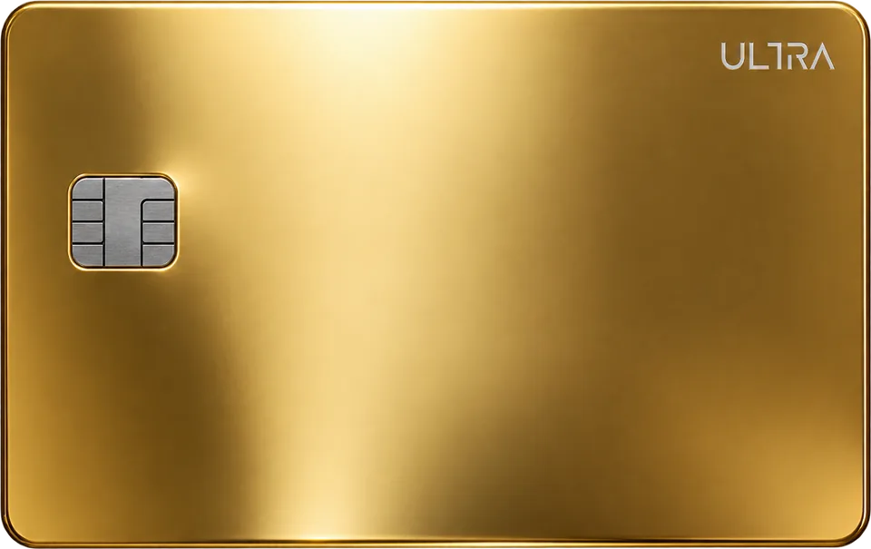 ULTRA metal card, 24K Gold Edition, product visualisation